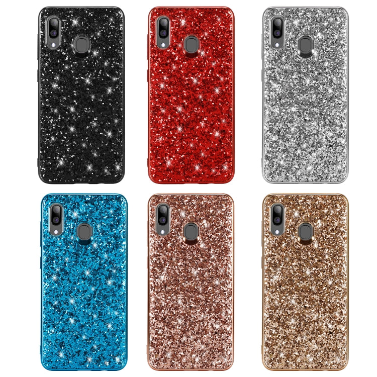 Custodia TPU con polvere scintillante per Galaxy A30