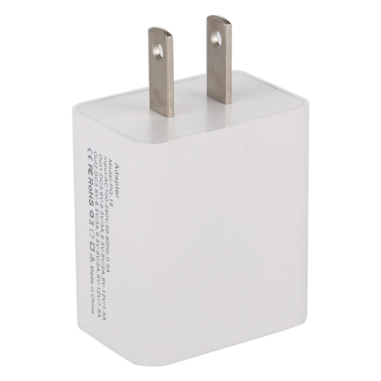 Adattatore per adattatore di alimentazione da 18 W. Spina americana, US Plug