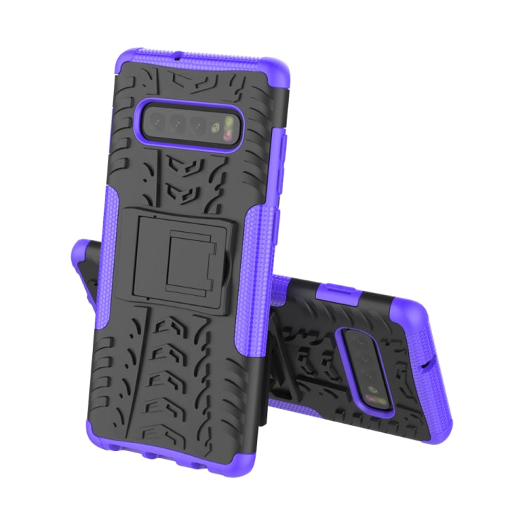 Custodia antiurto TPU PC con stand per Galaxy S10+