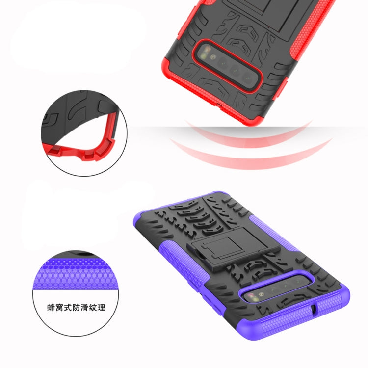 Custodia antiurto TPU PC con stand per Galaxy S10+