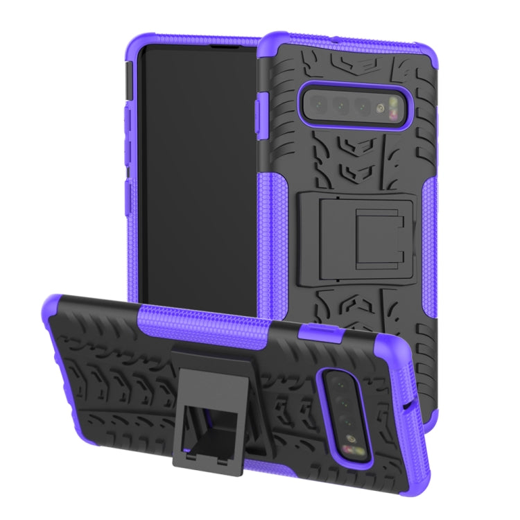 Custodia antiurto TPU PC con stand per Galaxy S10+