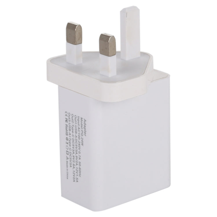Spina UK per caricabatterie rapido 24W PD + QC3.0
