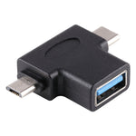 Adattatore OTG USB 3.0 femmina a USB-C e micro USB maschio