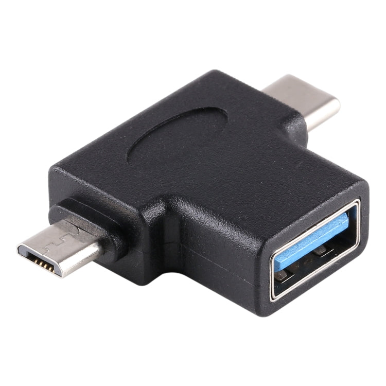 Adattatore OTG USB 3.0 femmina a USB-C e micro USB maschio