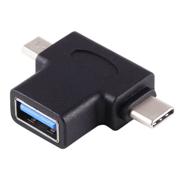 Adattatore OTG USB 3.0 femmina a USB-C e micro USB maschio