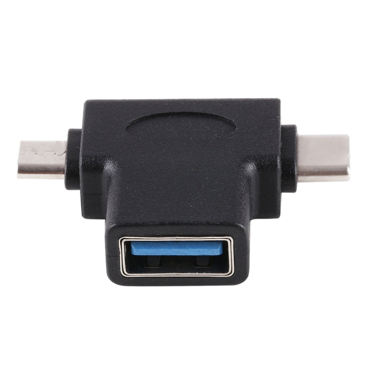 Adattatore OTG USB 3.0 femmina a USB-C e micro USB maschio
