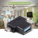 Adattatore OTG USB 3.0 femmina a USB-C e micro USB maschio