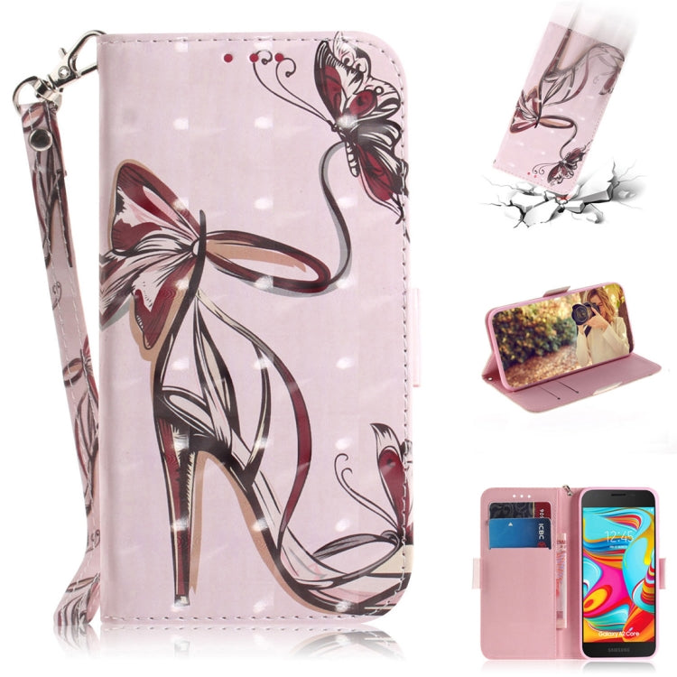 Custodia portafoglio Galaxy A2 Core motivo farfalla 3D