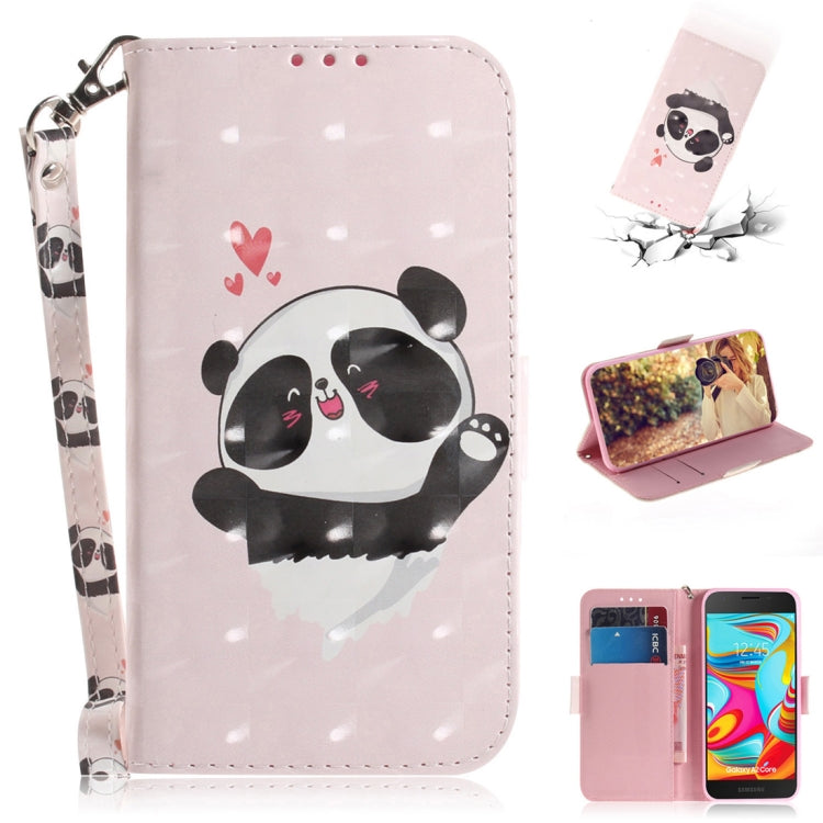 Custodia portafoglio in pelle con motivo panda per Galaxy A2 Core
