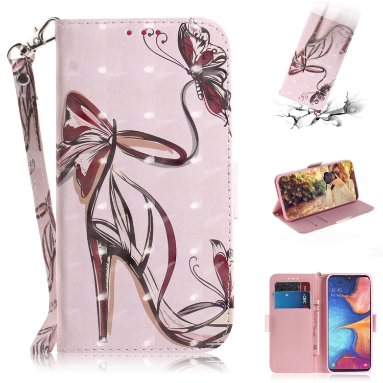 Custodia portafoglio in pelle con farfalla 3D Galaxy A20e
