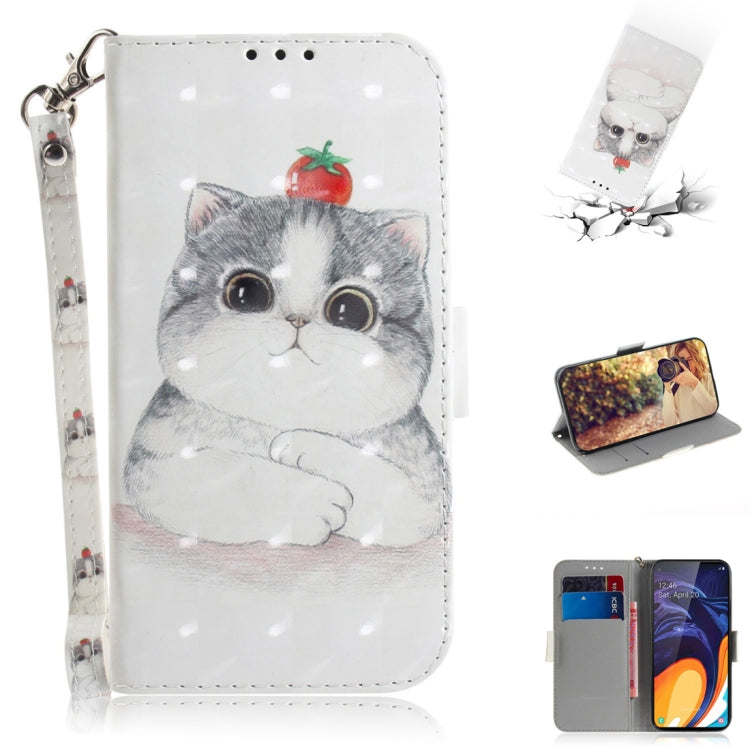 Custodia portafoglio in pelle per Samsung Galaxy A60
