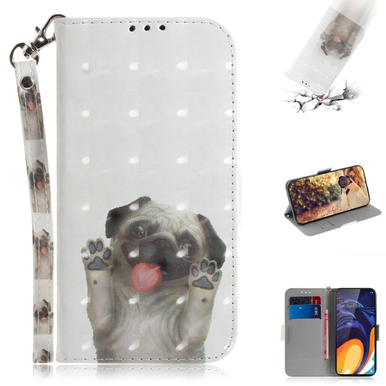 Custodia portafoglio in pelle con motivo cane per Galaxy A60