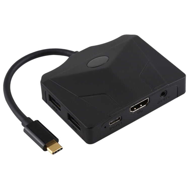 V178B USB-C/Tipo-C a USB 3.0 x 3 + USB-C/Tipo-C + HDMI + Porta audio + Lettore di schede SD/TF Adattatore HUB multifunzione