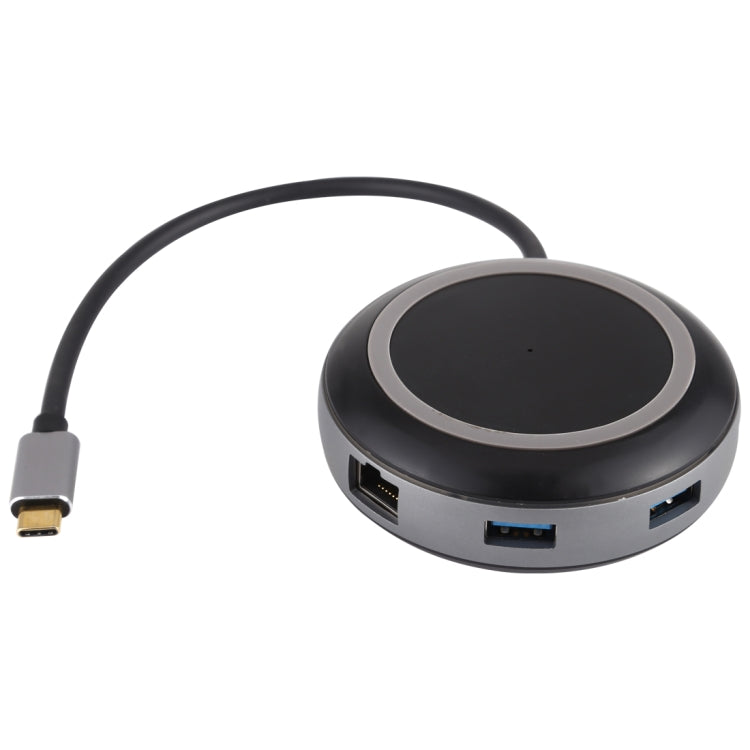 Adattatore HUB USB-C con 3 USB 3.0, HDMI, RJ45 e lettore SD/TF