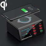 Caricabatterie USB QC 3.0 9 in 1 con ricarica wireless 65W