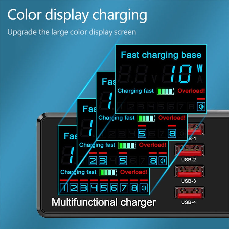 Caricabatterie USB QC 3.0 9 in 1 con ricarica wireless 65W