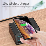Caricabatterie USB QC 3.0 9 in 1 con ricarica wireless 65W
