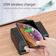 Caricabatterie USB QC 3.0 9 in 1 con ricarica wireless