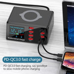 Caricabatterie USB QC 3.0 9 in 1 con ricarica wireless 65W
