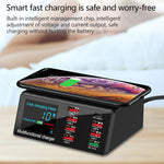 Caricabatterie USB QC 3.0 9 in 1 con ricarica wireless 65W