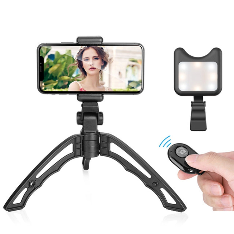 APEXEL Portable Lazy Live Broadcast Desktop Foldable Universal Bluetooth Phone Holder Tripod with Flashlight