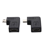Convertitore adattatore a gomito maschio da USB-C/Tipo-C a Micro USB da 2 pezzi (angolo destro/sinistro).