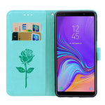 Custodia portafoglio in pelle PU rosa per Samsung Galaxy A7 2018