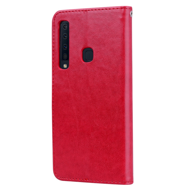 Custodia in pelle PU con chiusura orizzontale in rilievo rosa per Samsung Galaxy A9 (2018), con supporto, slot per carte e portafoglio, For Samsung Galaxy A9 (2018)