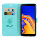 Custodia portafoglio in pelle PU rosa per Samsung Galaxy J6+