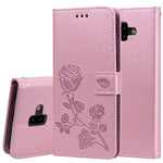 Custodia portafoglio in pelle PU rosa per Samsung Galaxy J6+