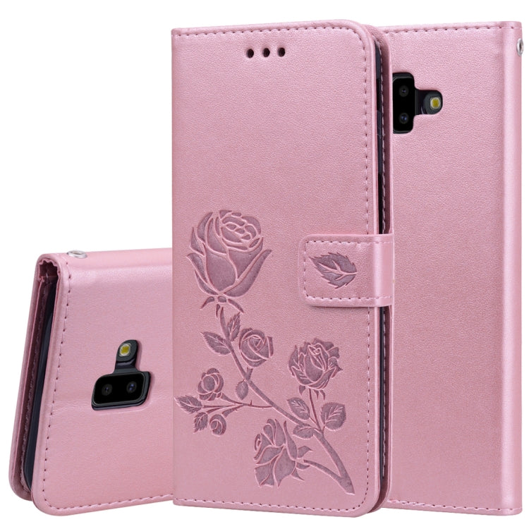 Custodia portafoglio in pelle PU rosa per Samsung Galaxy J6+