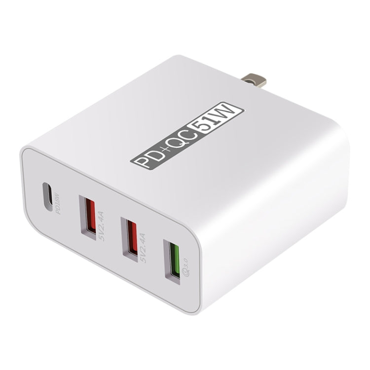 WLX-A6 Adattatore di alimentazione per caricabatterie da viaggio USB a ricarica rapida a 4 porte, spina europea, EU Plug