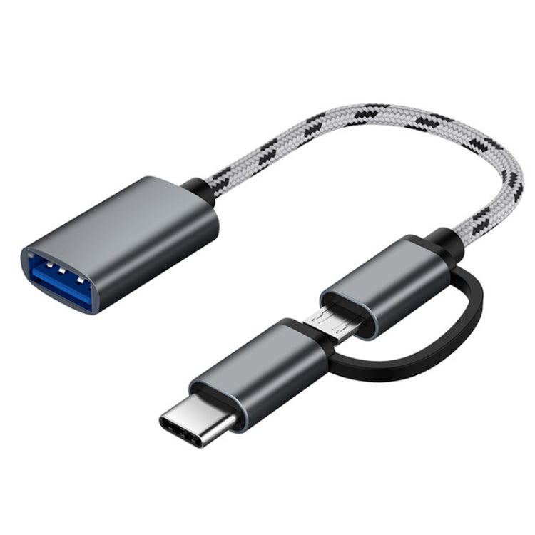 Cavo adattatore USB 3.0 femmina a Micro USB + USB-C 17 cm