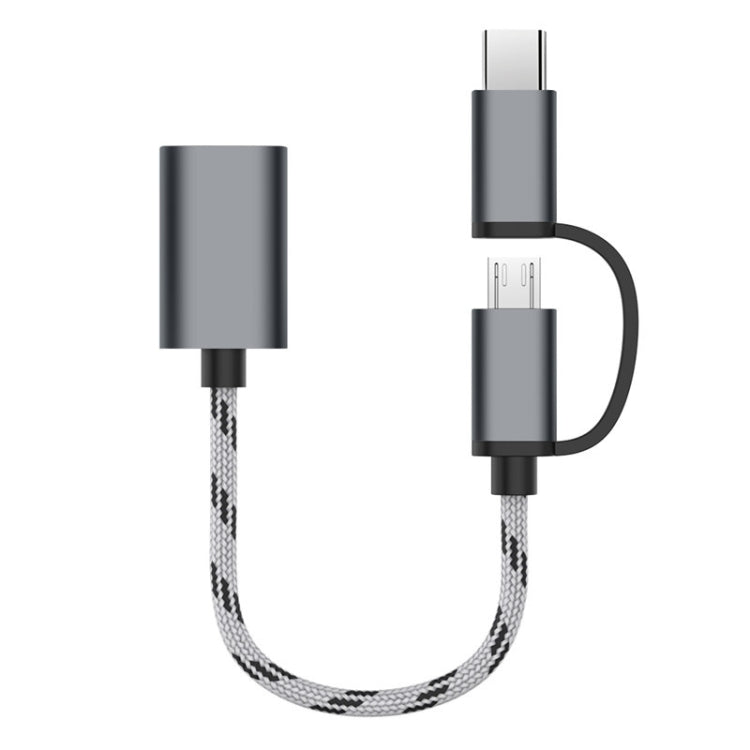 Cavo adattatore USB 3.0 femmina a Micro USB + USB-C 17 cm