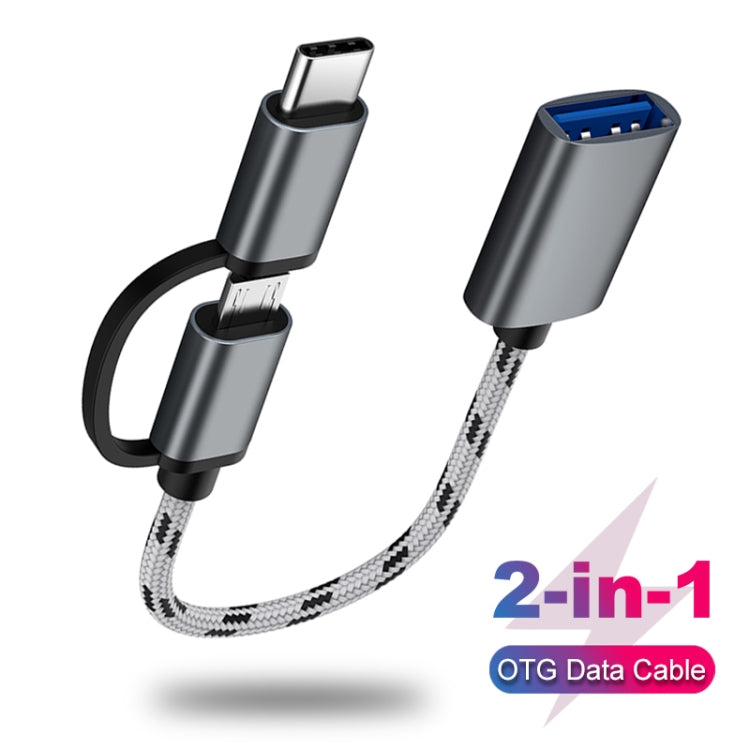 Cavo adattatore USB 3.0 femmina a Micro USB + USB-C 17 cm