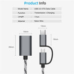 Cavo adattatore USB 3.0 femmina a Micro USB + USB-C 17 cm