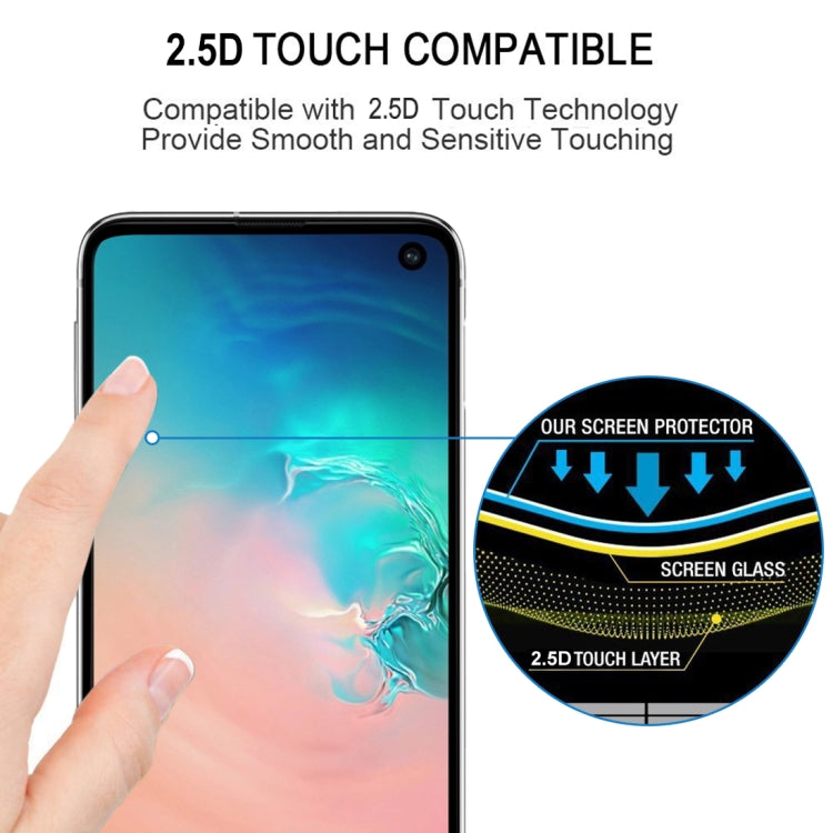 Pellicola in vetro temperato cristallo con schermo curvo premium da 25 pezzi 9H 2.5D per Galaxy S10 E, For Galaxy S10 E