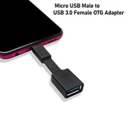Adattatore OTG da micro USB maschio a USB 3.0 femmina da 5 pezzi, Micro USB to USB 3.0