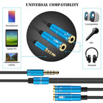 Splitter cavo audio TPE 2 in 1 da 3,5 mm 32 cm