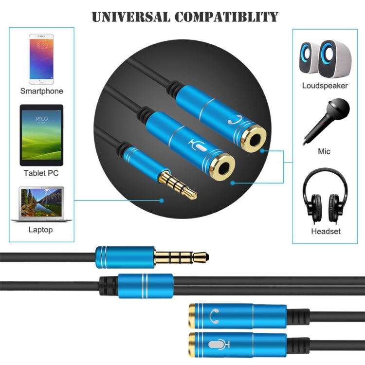 Splitter cavo audio TPE 2 in 1 da 3,5 mm 32 cm