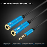 Splitter cavo audio TPE 2 in 1 da 3,5 mm 32 cm