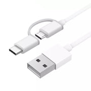 Cavo dati TPE da USB a Micro USB da 2,4 A QC3.0 + USB-C / Type-C + trasmissione dati, lunghezza cavo: 30 cm