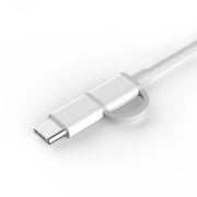 Cavo dati TPE da USB a Micro USB da 2,4 A QC3.0 + USB-C / Type-C + trasmissione dati, lunghezza cavo: 30 cm