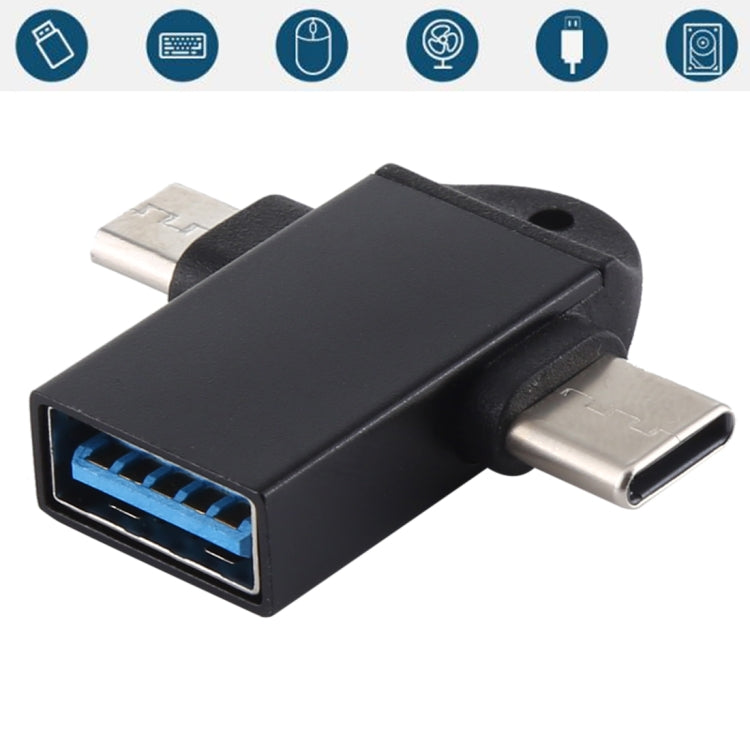Adattatore USB 3.0 femmina a USB-C maschio OTG con foro imbracatu