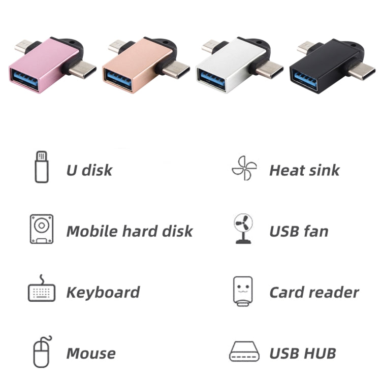Adattatore USB 3.0 femmina a USB-C maschio OTG con foro imbracatu
