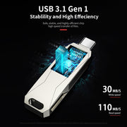 Netac U782C 32GB USB-C / Type-C + USB 3.0 Rotazione a 360 gradi Chiavetta USB OTG U in lega di zinco, 32GB