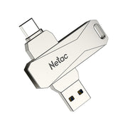 Netac U782C 128GB USB-C / Type-C + USB 3.0 Rotazione a 360 gradi Chiavetta USB OTG U in lega di zinco, 128GB