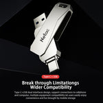 Netac U782C 128GB USB-C / Type-C + USB 3.0 Rotazione a 360 gradi Chiavetta USB OTG U in lega di zinco, 128GB