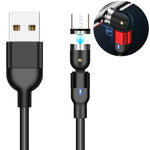 Cavo di ricarica magnetico rotante intrecciato in nylon da USB a micro USB da 1 m 2A, 1m Micro USB