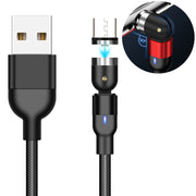 Cavo di ricarica magnetico rotante intrecciato in nylon da USB a micro USB da 1 m 2A, 1m Micro USB